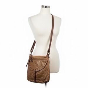 GAL Vintage Brown Crossbody Bag Boho Western Minimalist Grunge Sleek Utility Bag